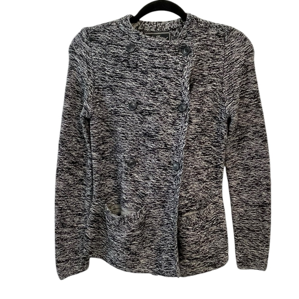Lucky Brand black and grey button sweater size xs